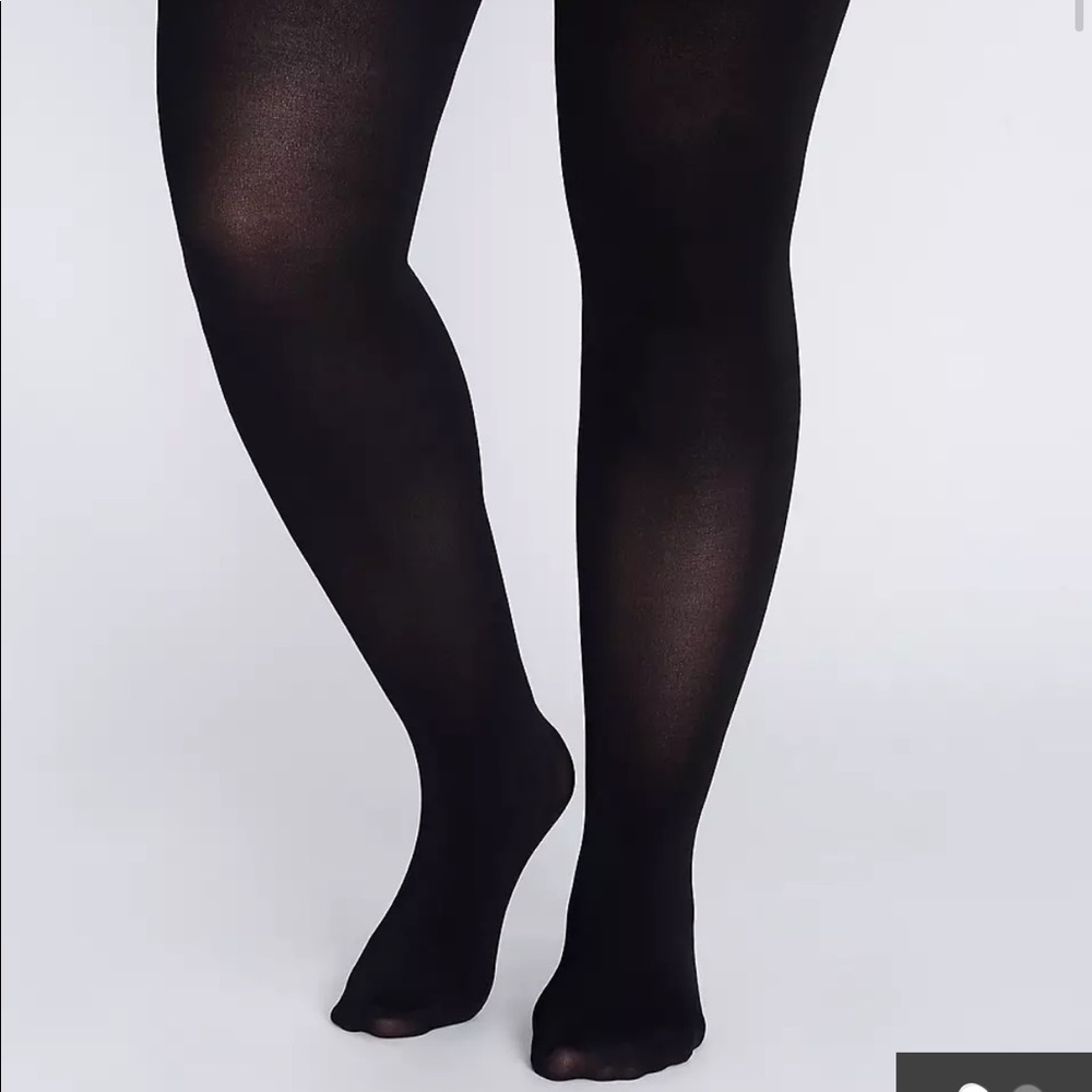 NWT Lane Bryant Black High Waisted Opaque Tights E/F